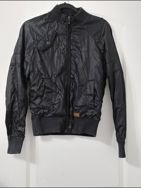 Women's G star Raw Black Bomber Jacket - Casual Zip-Up Coat Size M